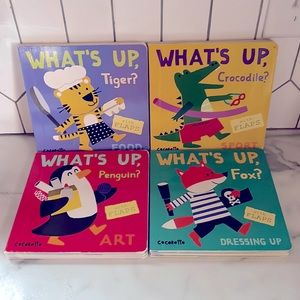 Lot of 4 “What’s Up” Child’s Play Board Books with Flaps